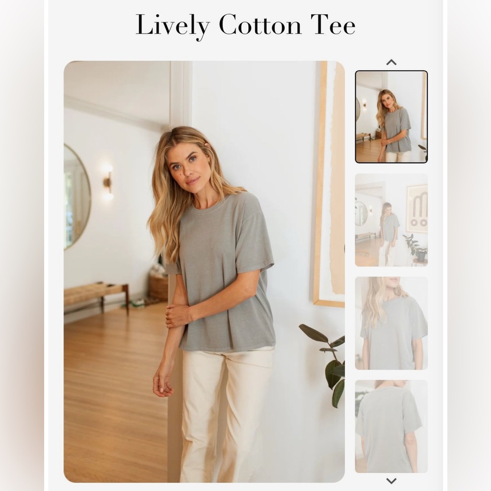 Carly Jean Los Angeles Lively Gray Cotton Tee